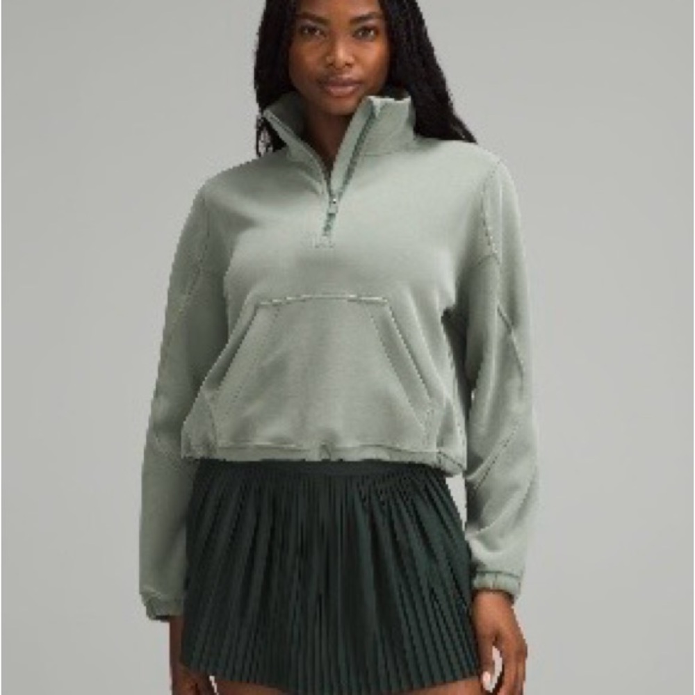 Lululemon Brushed Softstreme half zip Grey Eucalyptus